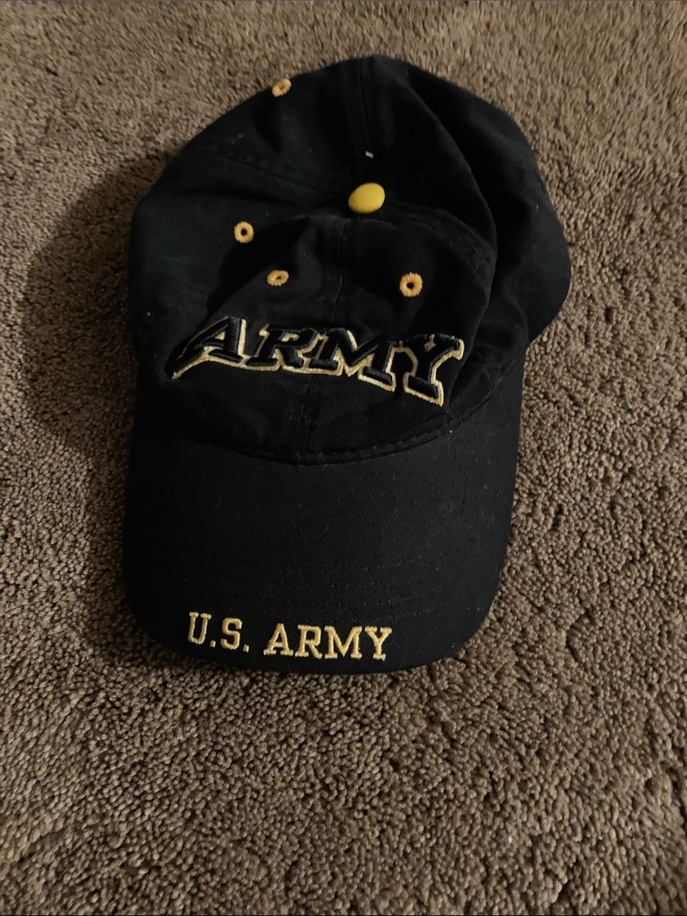 U.S. Army Black and Gold Embroidered Baseball Cap